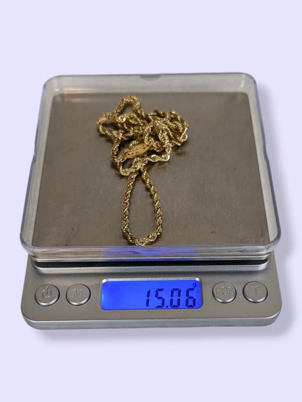 V. Gold Tone Rope Chain Necklace - Picture 5 of 5